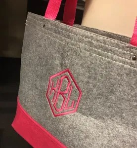 Lettering on bag example